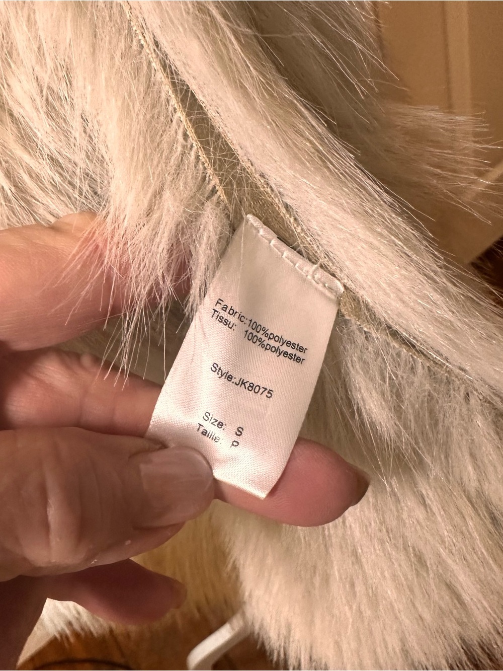 Elan Tan Suede Vest with Cream Fur Collar - Picture 6 of 6